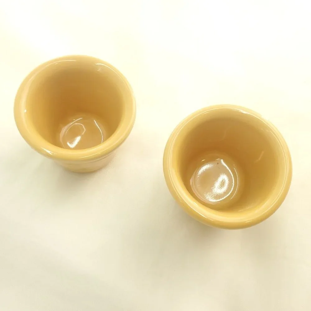 Longaberger 30974 Butternut Pottery Woven Traditions Two Piece Votive Set